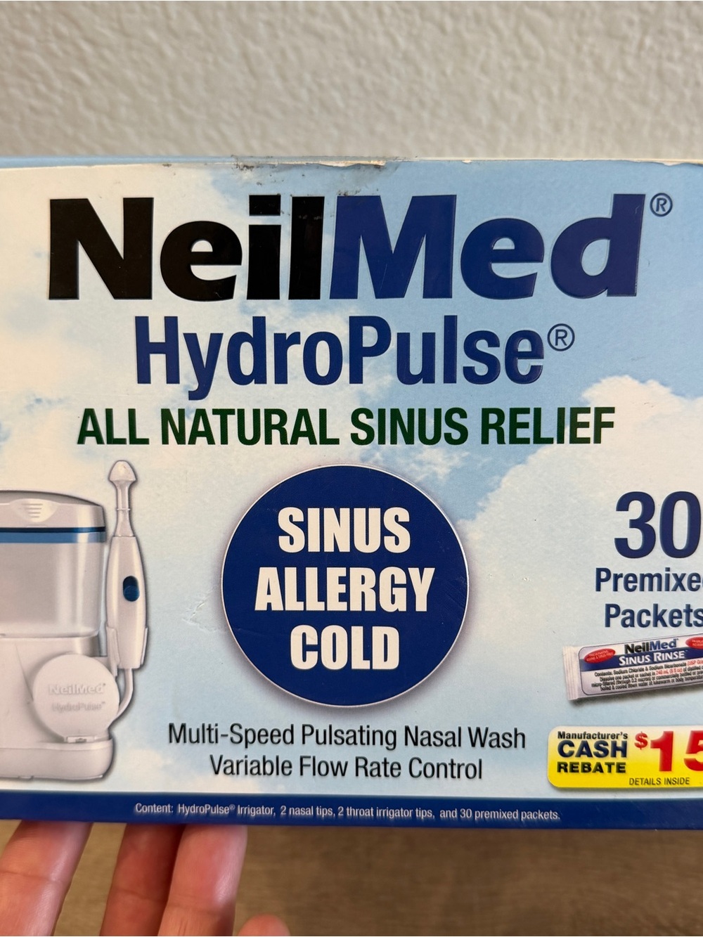 NeilMed Hydropulse Multi-Speed Pulsating Nasal Wash NO PREMIX PACKETS - Picture 2 of 8
